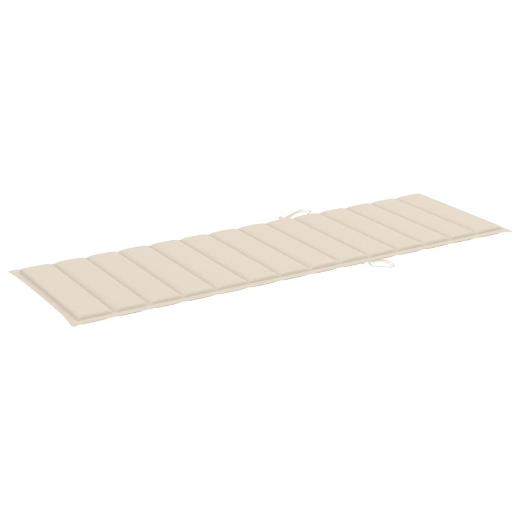 Sun Lounger Cushion Cream 200x70x3cm Oxford Fabric