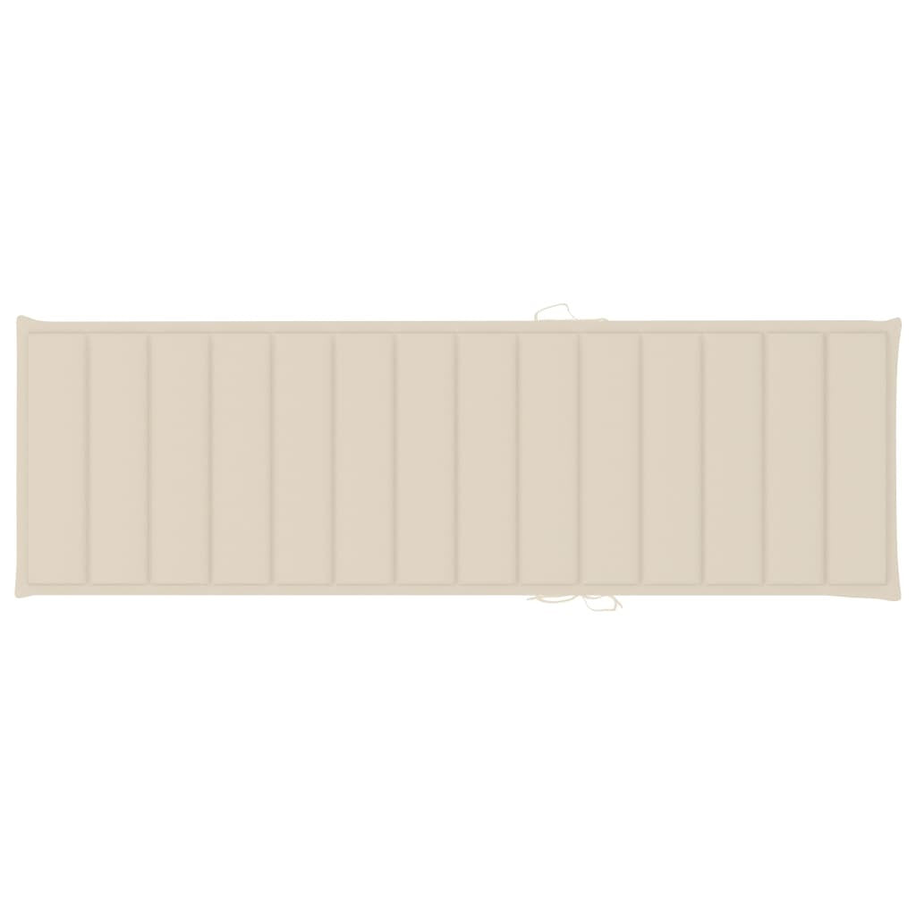 Sun Lounger Cushion Cream 200x70x3cm Oxford Fabric