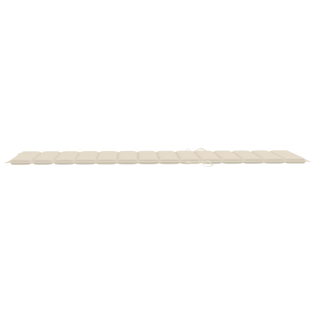 Sun Lounger Cushion Cream 200x70x3cm Oxford Fabric
