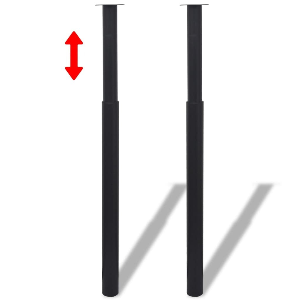 Telescopic Table Legs 2 pcs Black 710 mm-1100 mm Black