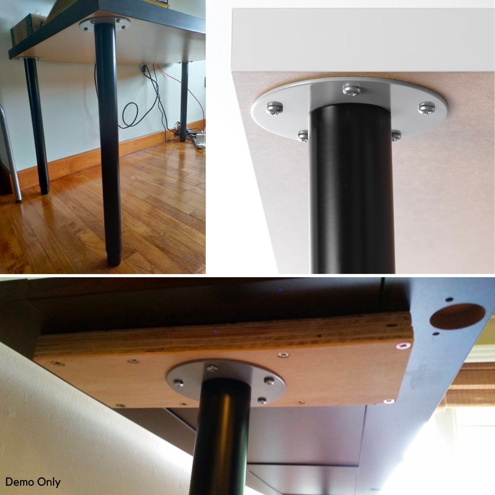 Telescopic Table Legs 2 pcs Black 710 mm-1100 mm Black