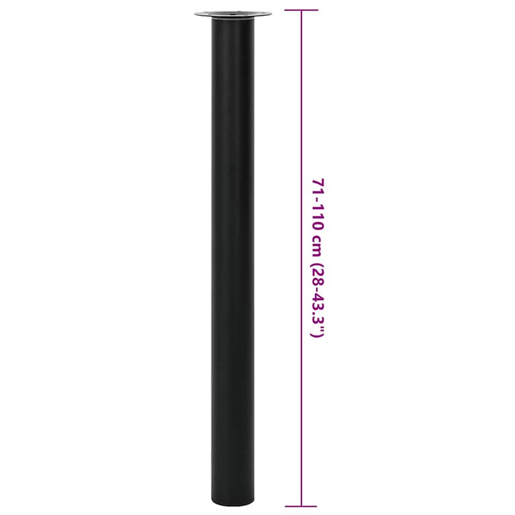 Telescopic Table Legs 2 pcs Black 710 mm-1100 mm Black