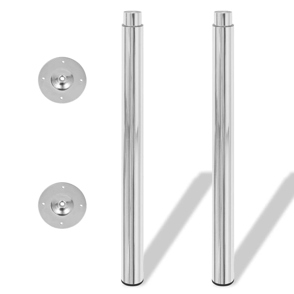 Telescopic Table Legs 2 pcs Chrome 710 mm-1100 mm Chrome