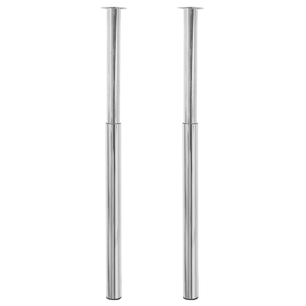 Telescopic Table Legs 2 pcs Chrome 710 mm-1100 mm Chrome