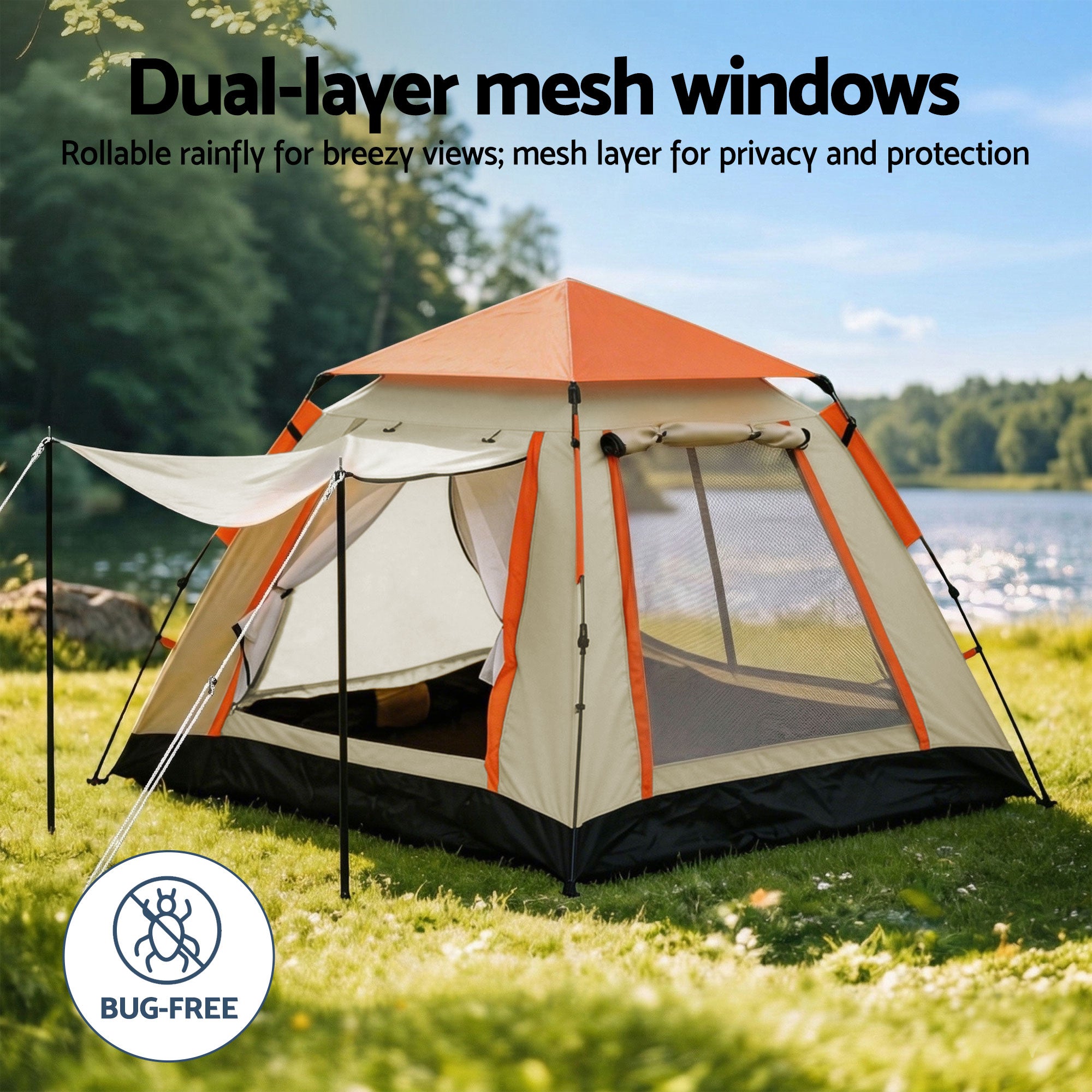 Weisshorn Automatic Pop Up Camping Tent for 3-4 Person Instant Setup Waterproof