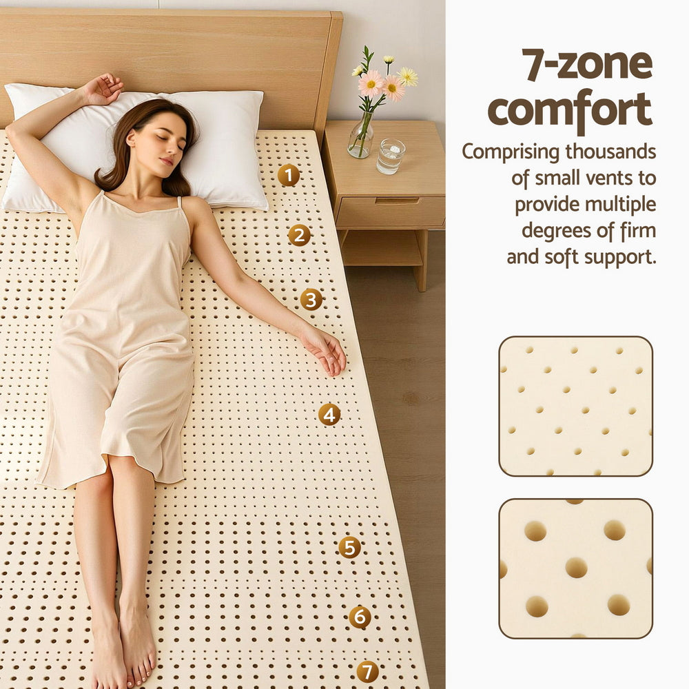 Giselle Bedding Latex Mattress Topper 5cm King Single