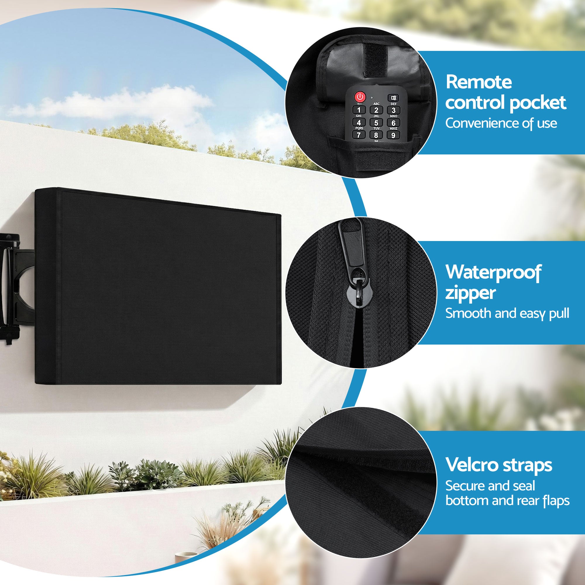 Artiss 40-43 Inch TV Cover Waterproof Outdoor Patio Flat Television Protector