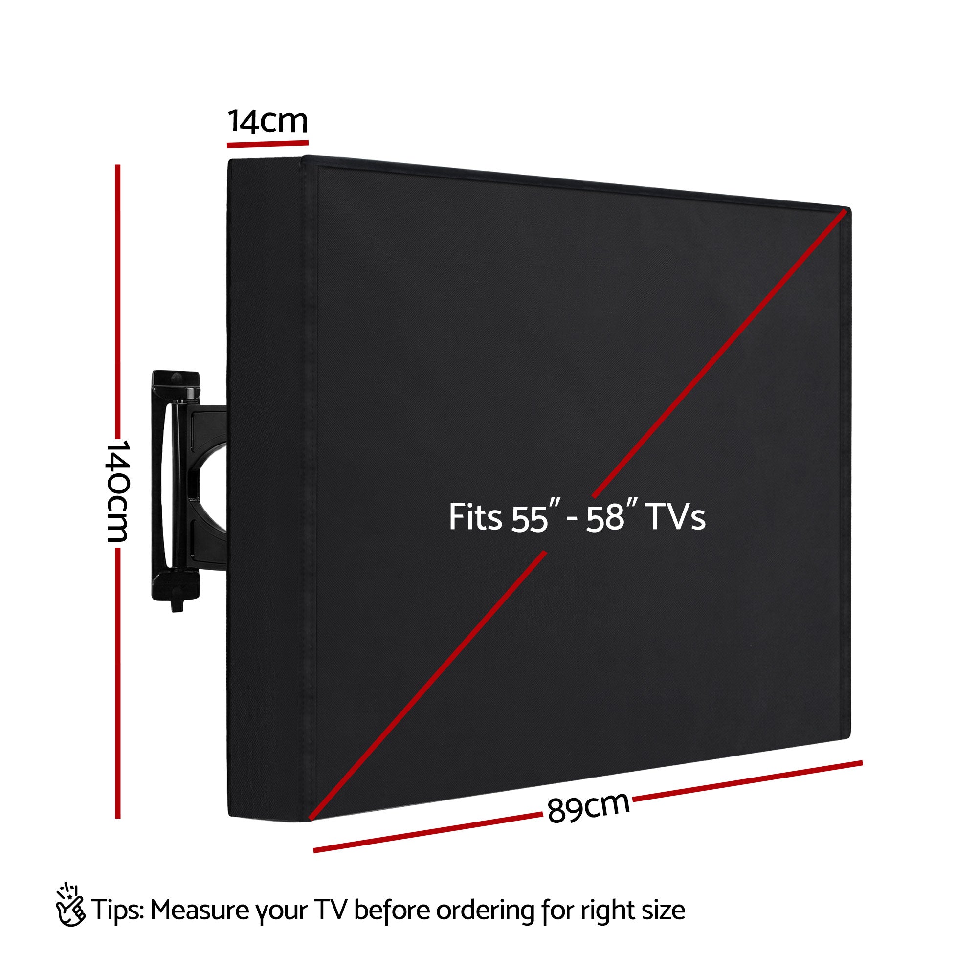 Artiss 55-58 Inch TV Cover Waterproof Outdoor Patio Flat Television Protector