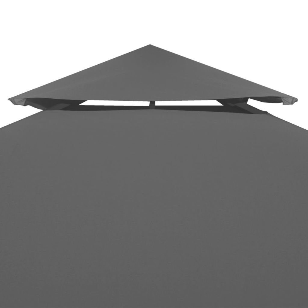 Water-proof Gazebo Cover Canopy 310 g / mÂ² Dark Grey 3 x 3 m