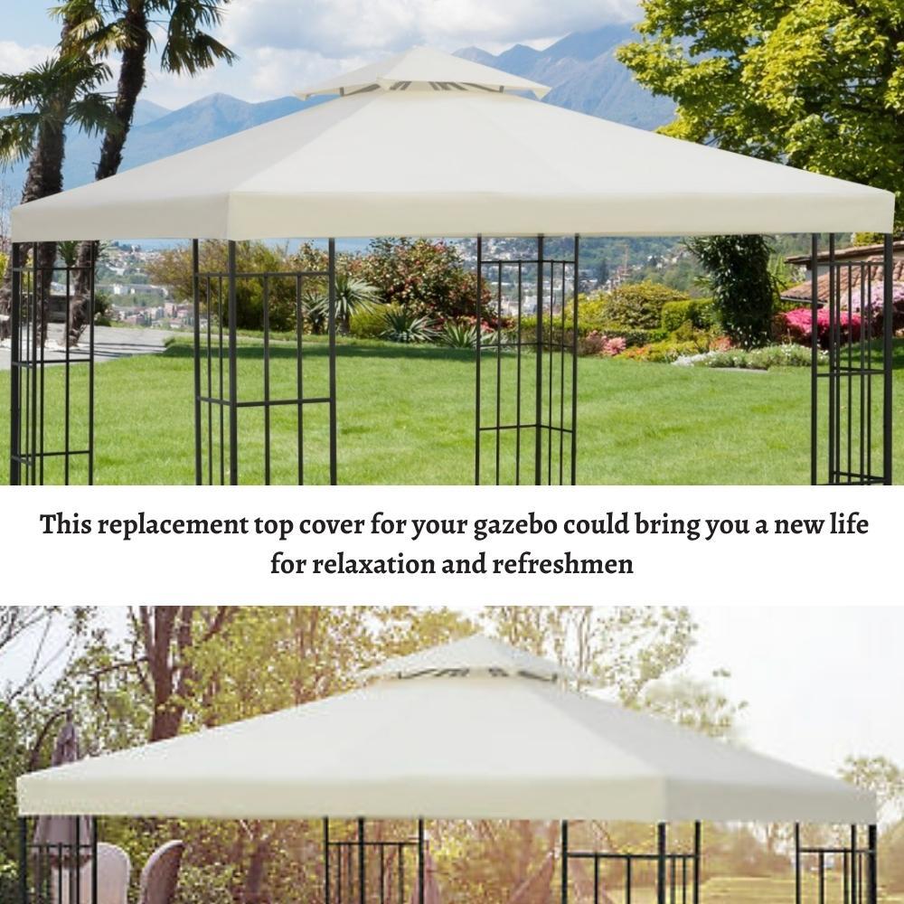 Waterproof Gazebo Cover Canopy 310 g / mÂ² Cream White 3 x 3 m