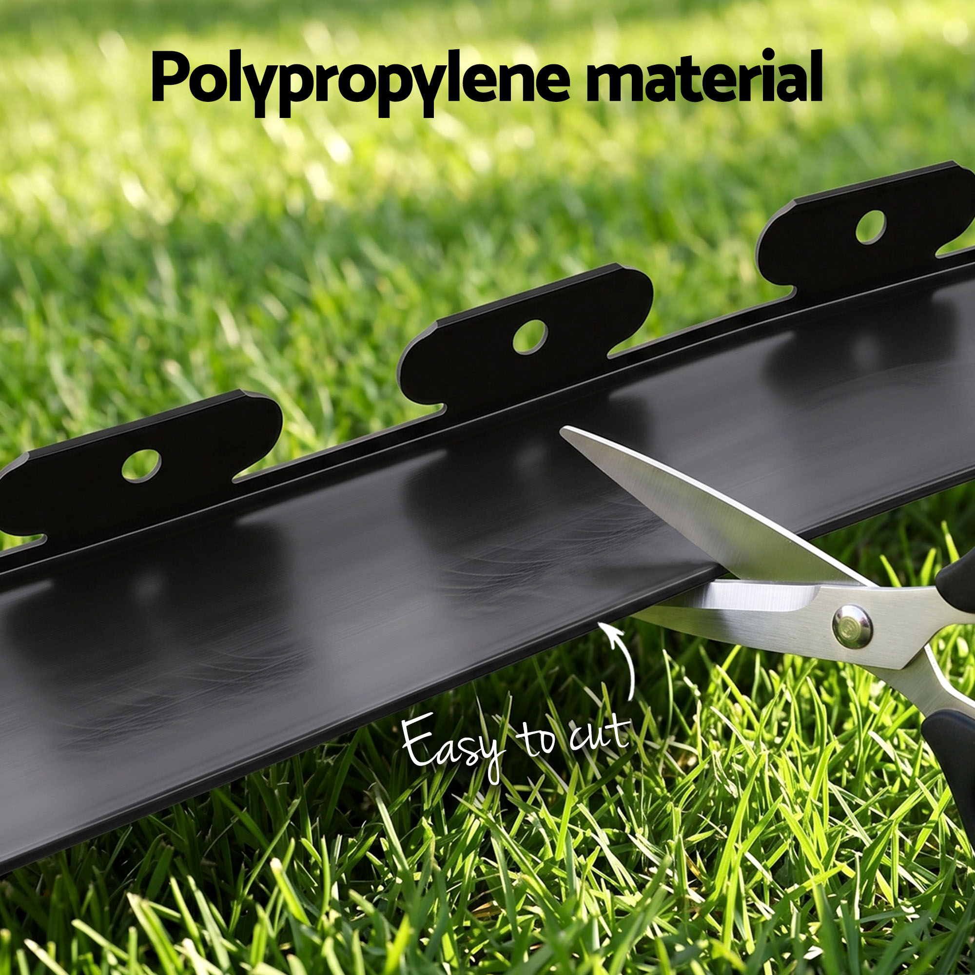 Green Fingers 33ft Garden Edging 30pcs Flexible Plastic Lawn Border Black