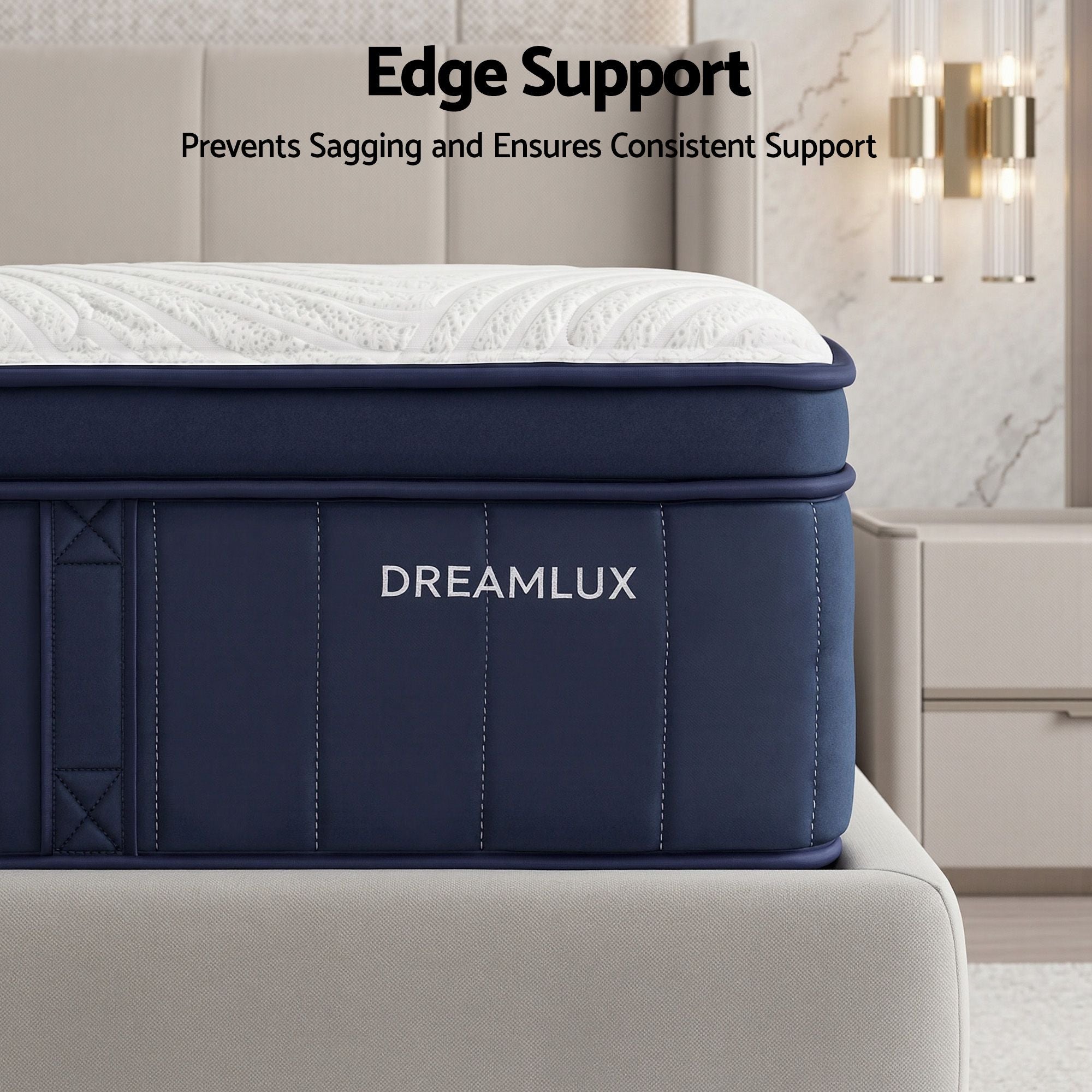 RoomSense Queen Mattress, 34cm Thick Medium Firm Hybrid Mattress for Back Pain Relief