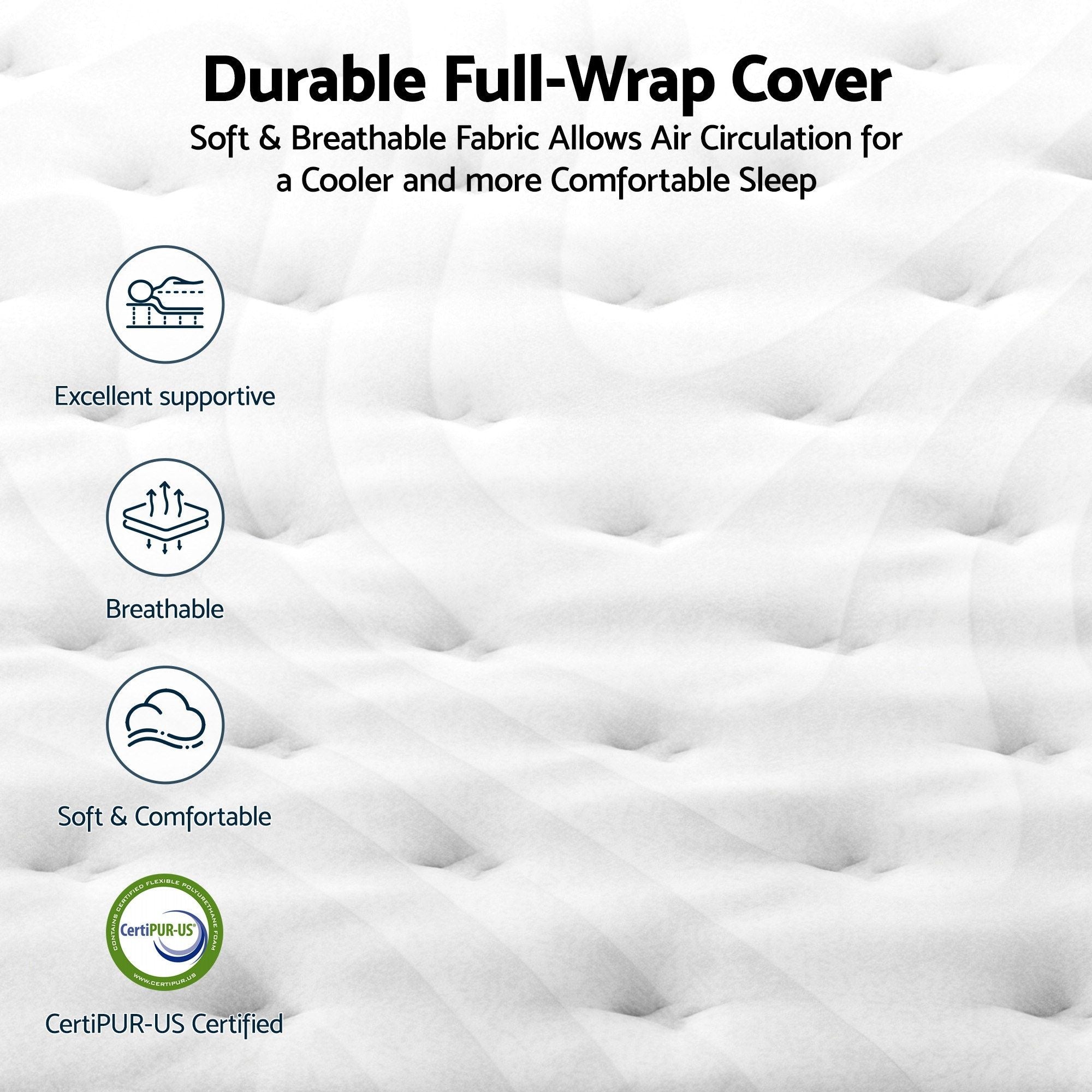 RoomSense King Single Mattress , 30cm Medium Firm Hybrid Mattress with Latex Lumbar Support for Back Pain Relief