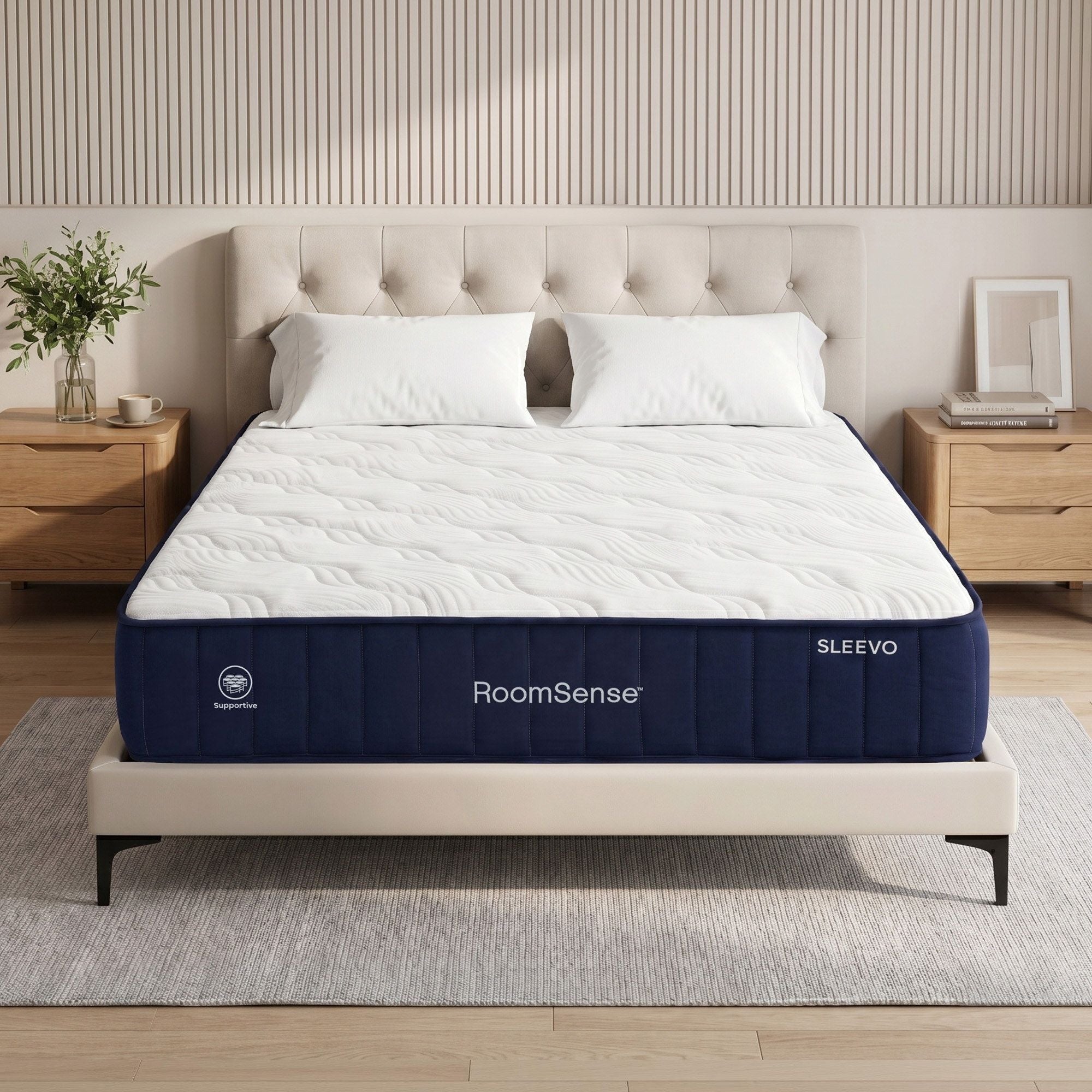 RoomSense King Single Mattress, 26cm Orthopedic Firm Mattress for Back Pain Relief, Pocket Spring Hybrid Mattress King Single Size