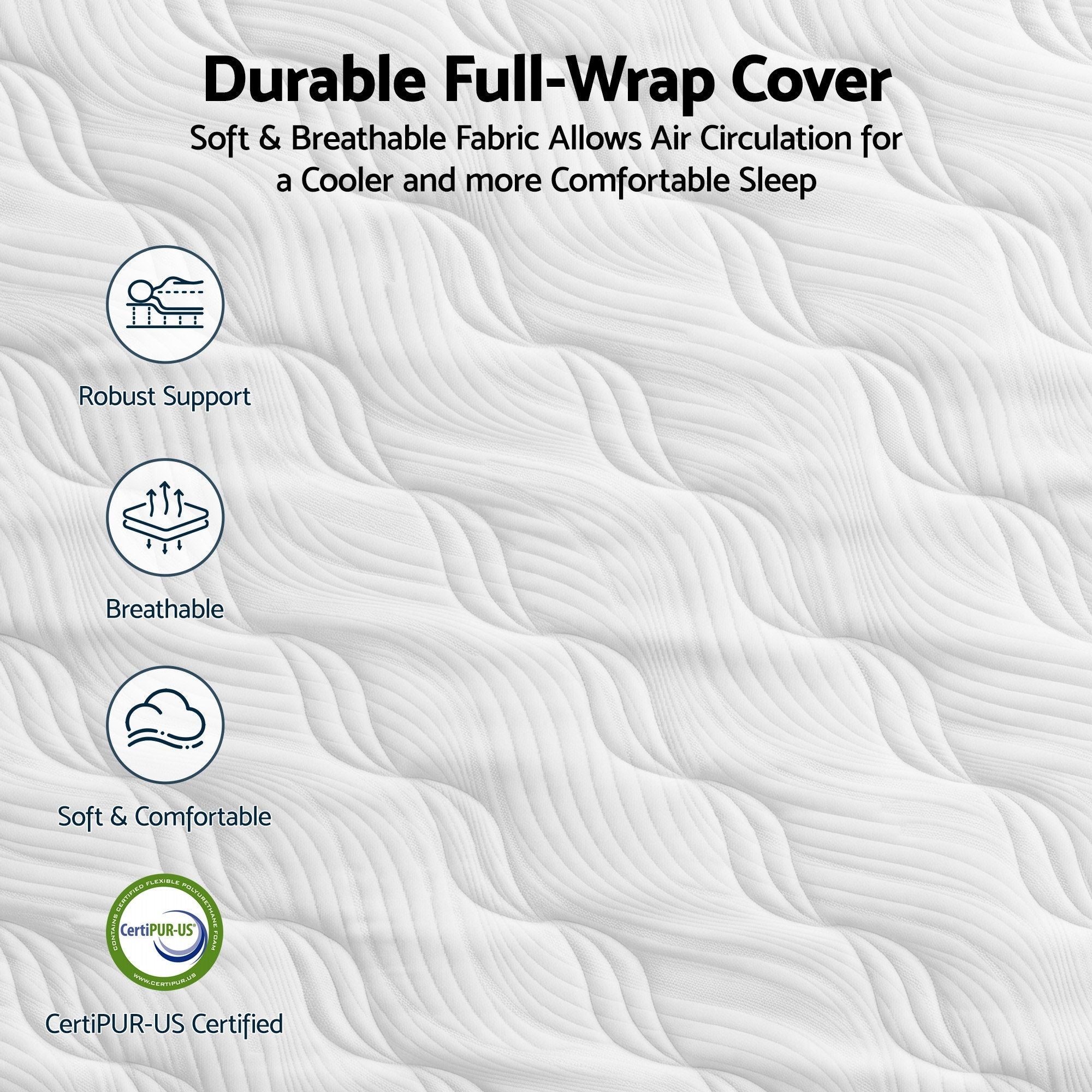 RoomSense King Single Mattress, 26cm Orthopedic Firm Mattress for Back Pain Relief, Pocket Spring Hybrid Mattress King Single Size