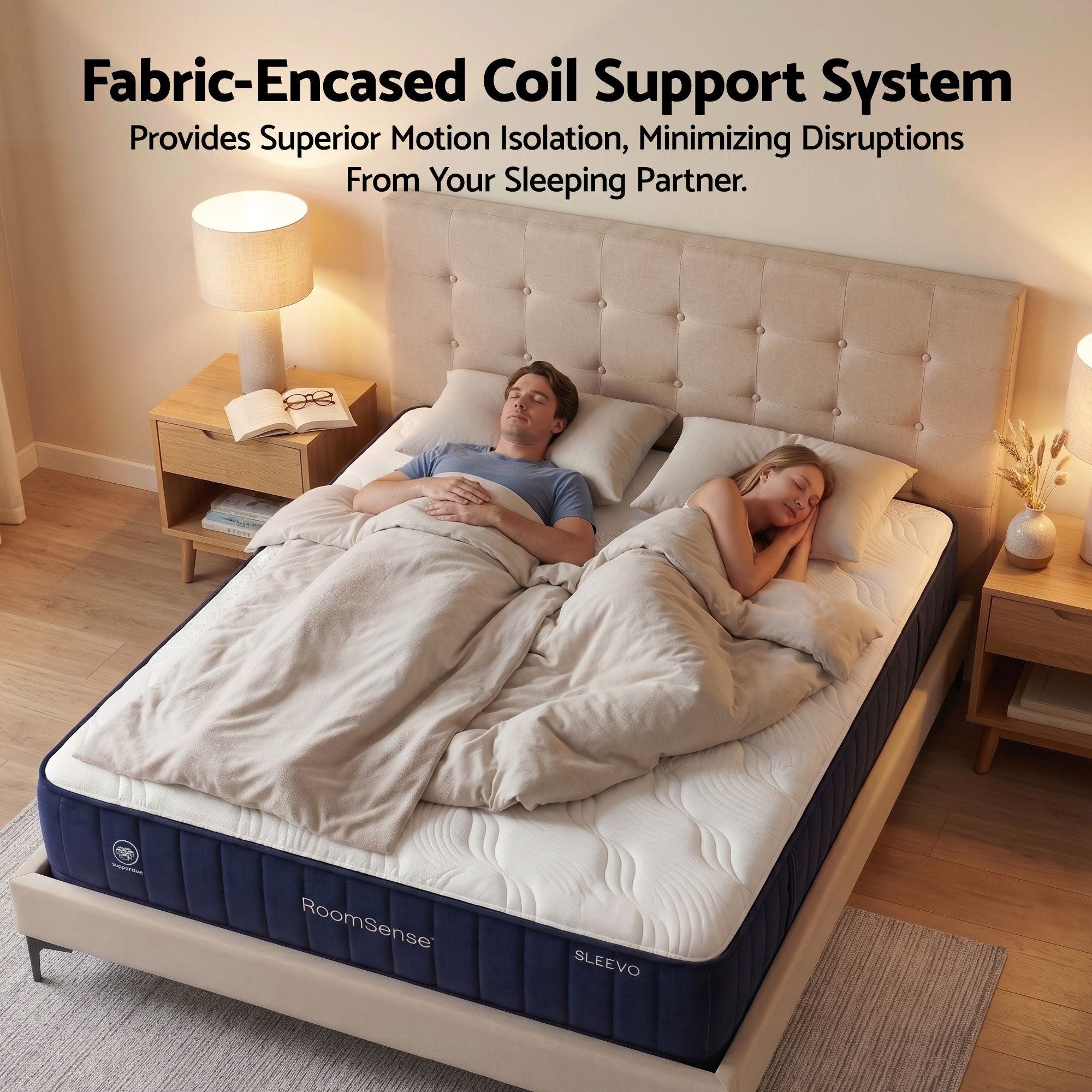 RoomSense King Single Mattress, 26cm Orthopedic Firm Mattress for Back Pain Relief, Pocket Spring Hybrid Mattress King Single Size