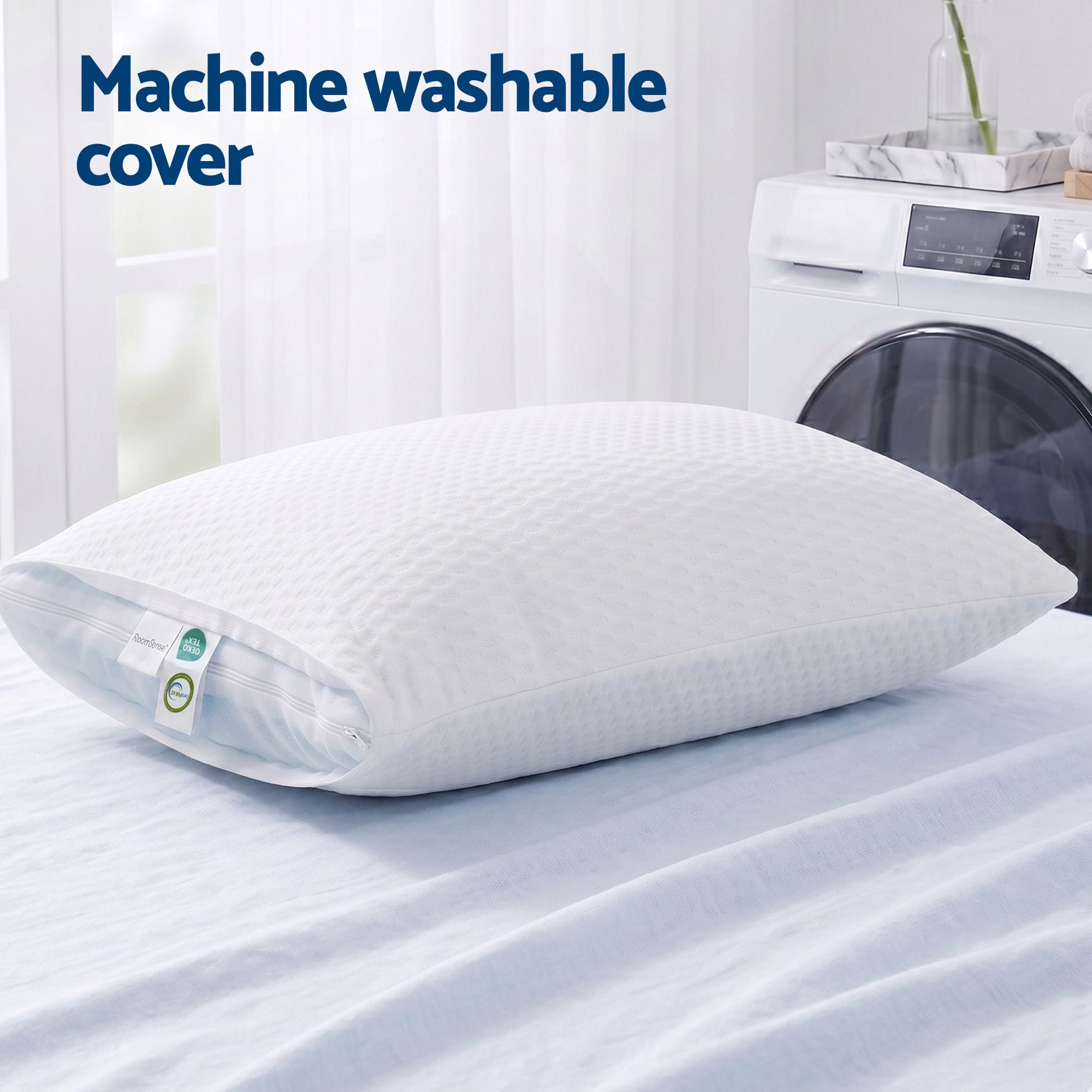 RoomSense Cooling Memory Foam Pillow Pillows 1 Pack, Anti-Flattening Bed Pillows