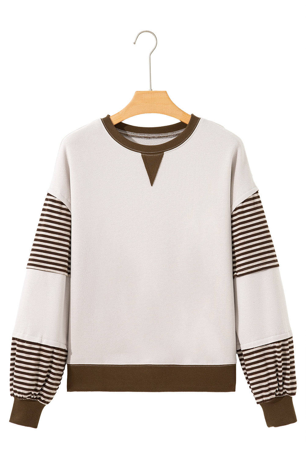 Jet Stream Striped Colourblock Patchwork Drop Shoulder Sweatshirt