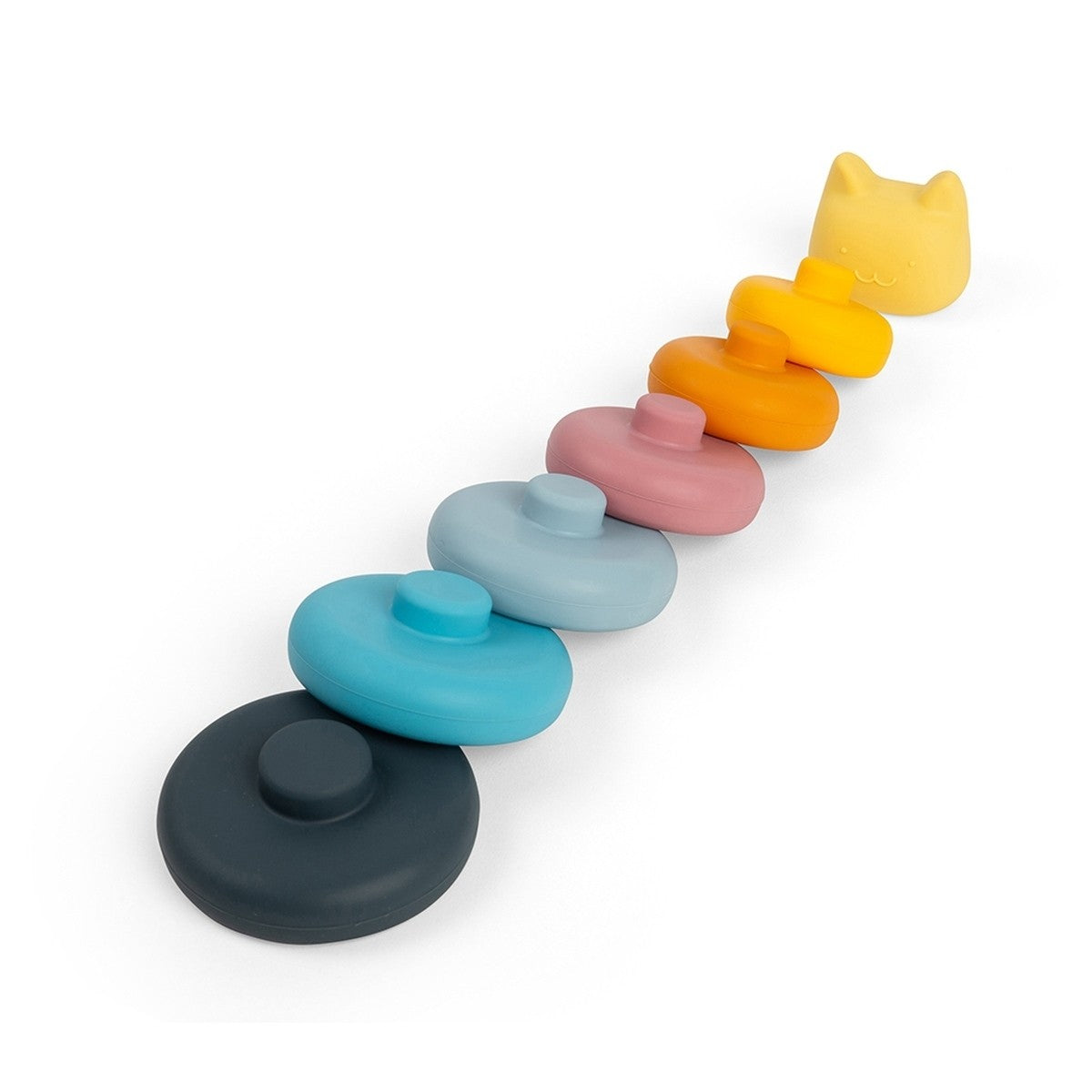 Bigjigs Toys Wooden Stacking Cat Toy Montessori Inspired Stacker for Toddlers