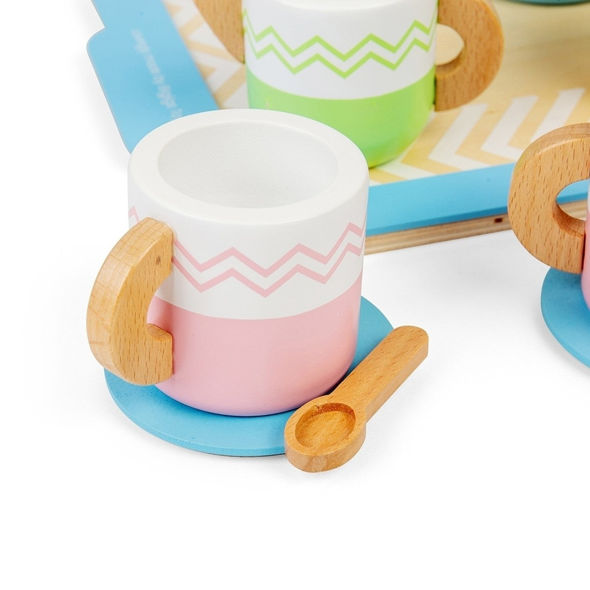 Bigjigs Toys Wooden Tea Set Tray Pretend Play Toy for Kids