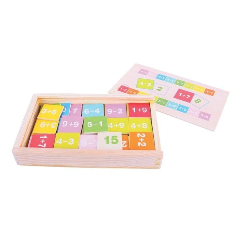 Bigjigs Toys Wooden Add and Subtract Learning Box Educational Math Toy for Kids