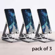 Portable Dual Folding Phone and Tablet Stand Desk Travel Cradle Dock Pack of 3, Available in 2 Colours