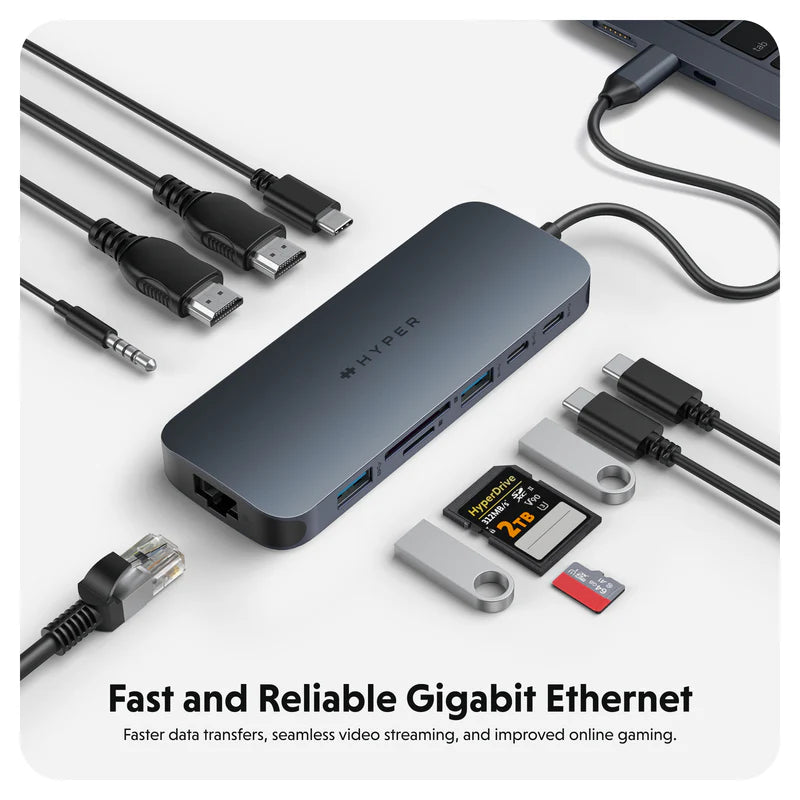 Targus HyperDrive Next 11-Port USB-C Hub – Dual 4K, 140W PD, 10Gbps Data for Creators and Professionals