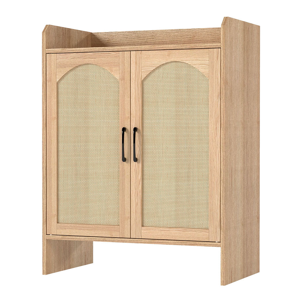 Levede 5 Tier Shoe Cabinet Wooden Double Door Storage Rack Organiser Entryway-2065254300241760256