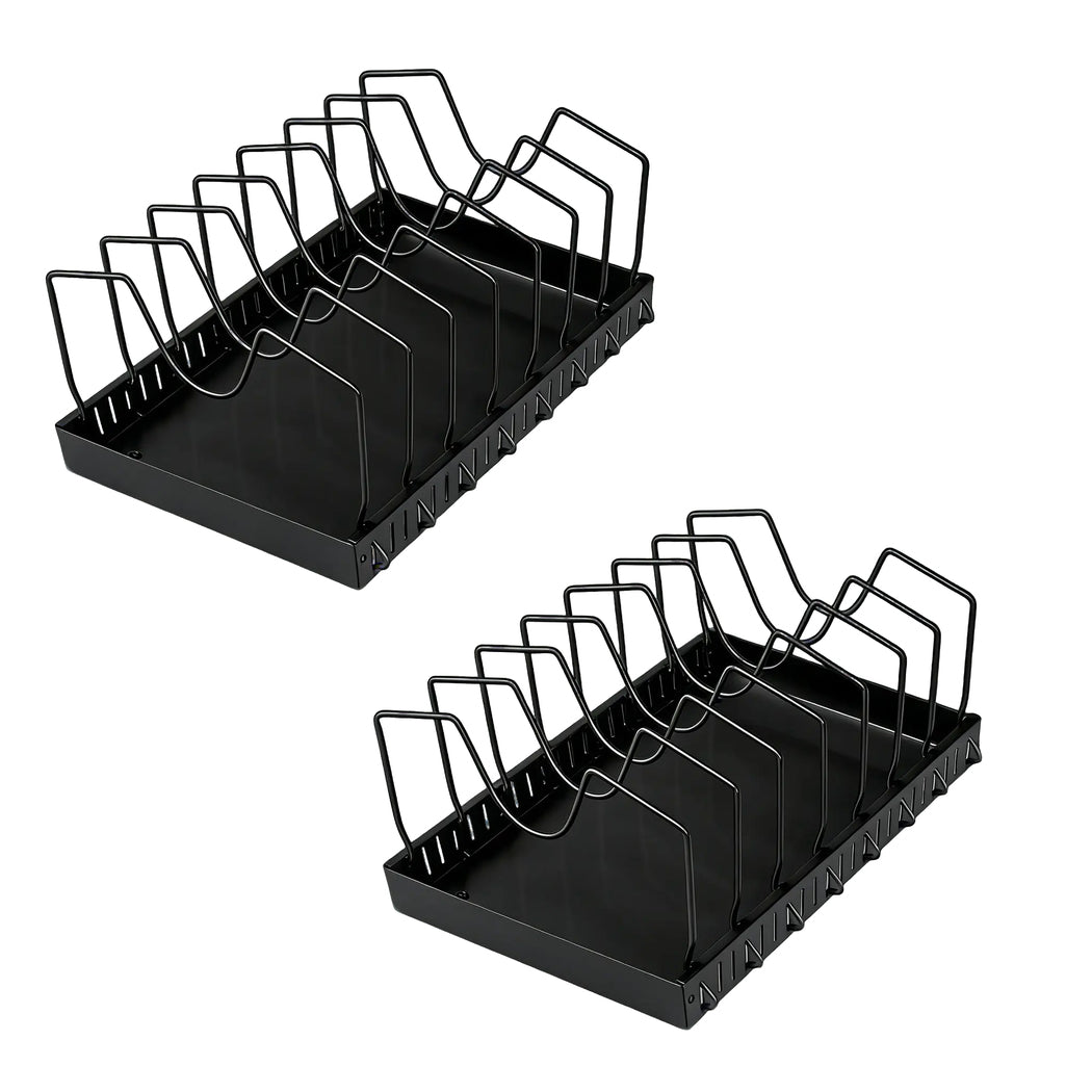 Toque Pots and Pans Organiser Saucepan Holder Storage Pull Out Rack Holder Black-2065254301101592576