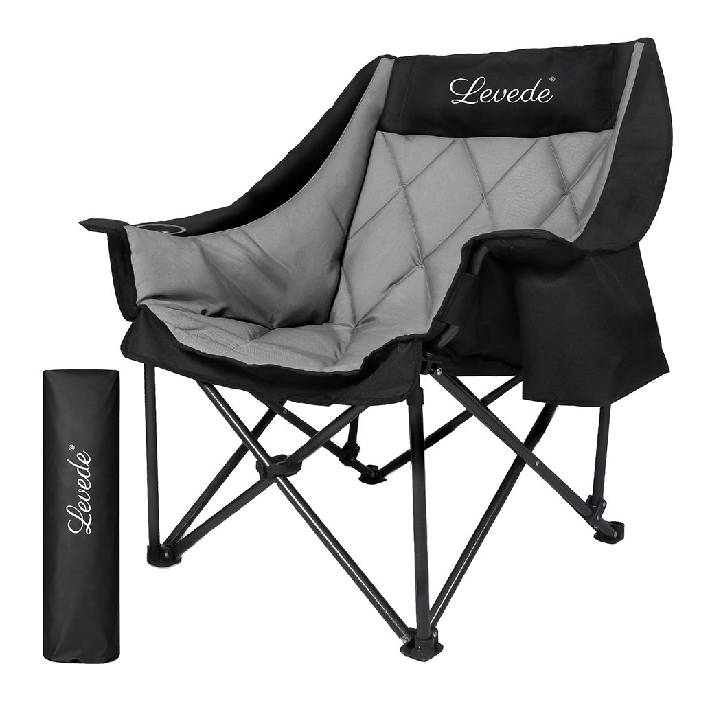 Levede Folding Camping Chair Extra Large Outdoor Portable Fishing Travel Seat-2050056782147096576