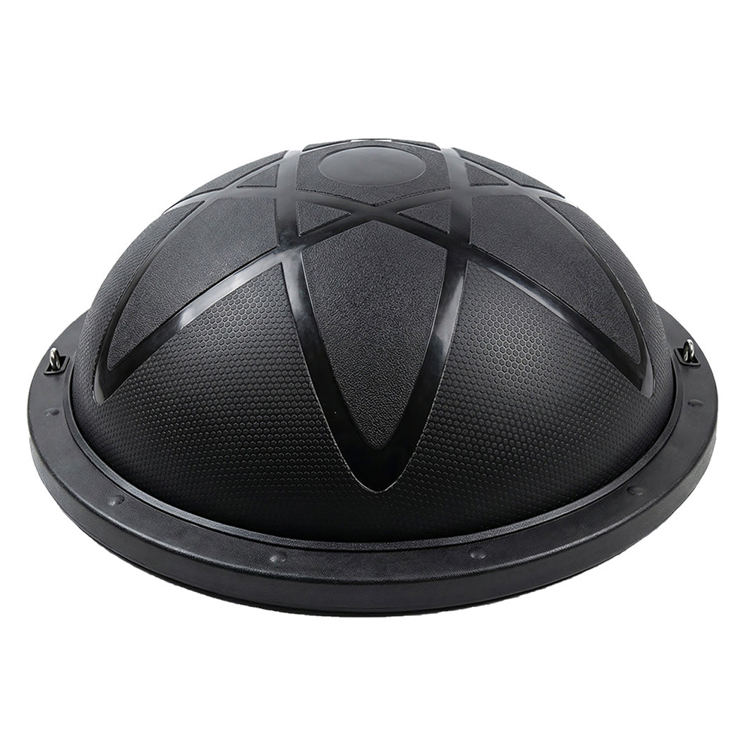 Centra Half Balance Ball Yoga Balance Trainer 2 Resistance Bands Home Gym Black-2050056790019805184