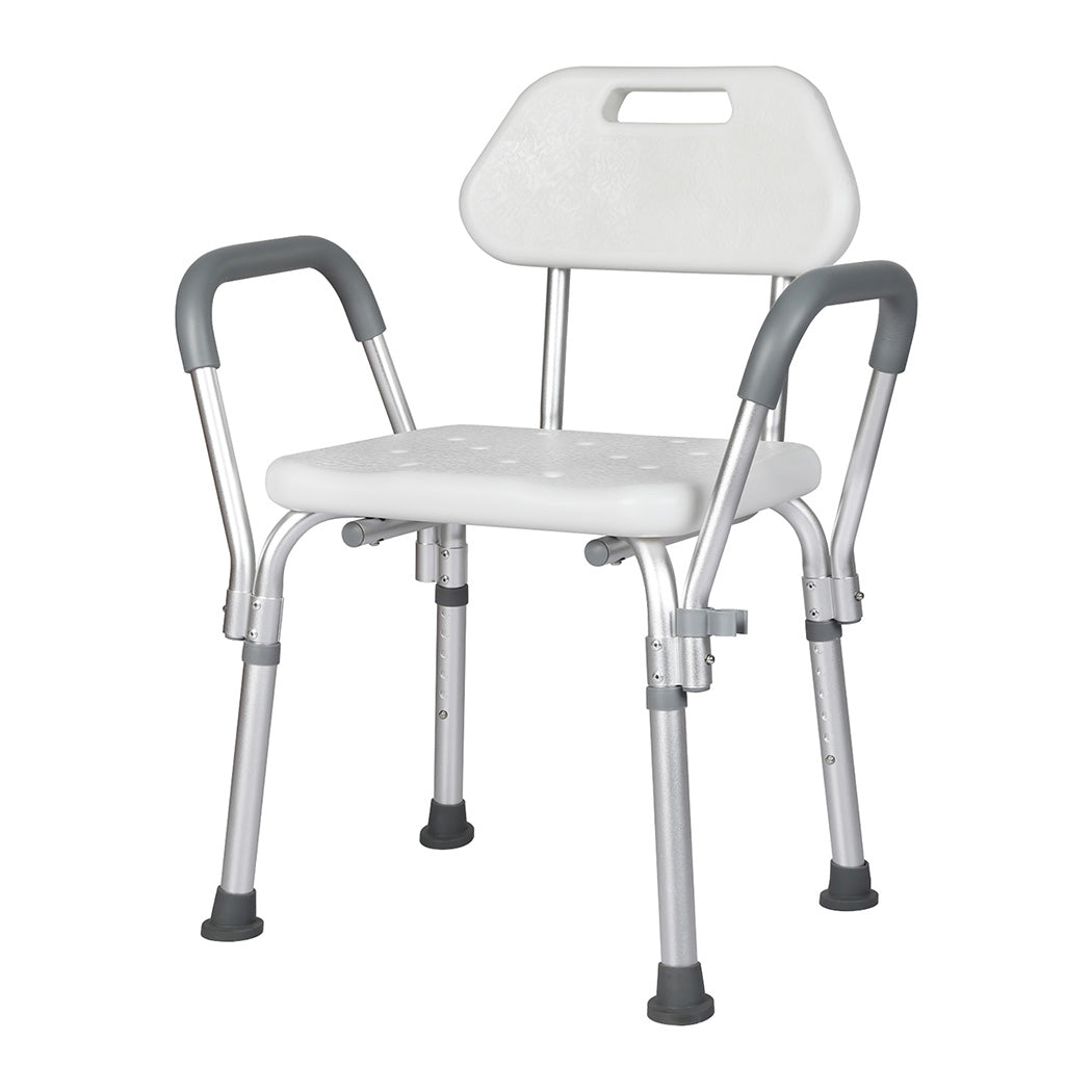 Levede Shower Chair Bath Seat Safety Stool Back Arms Adjustable Height Non-Slip-2065254297658068992