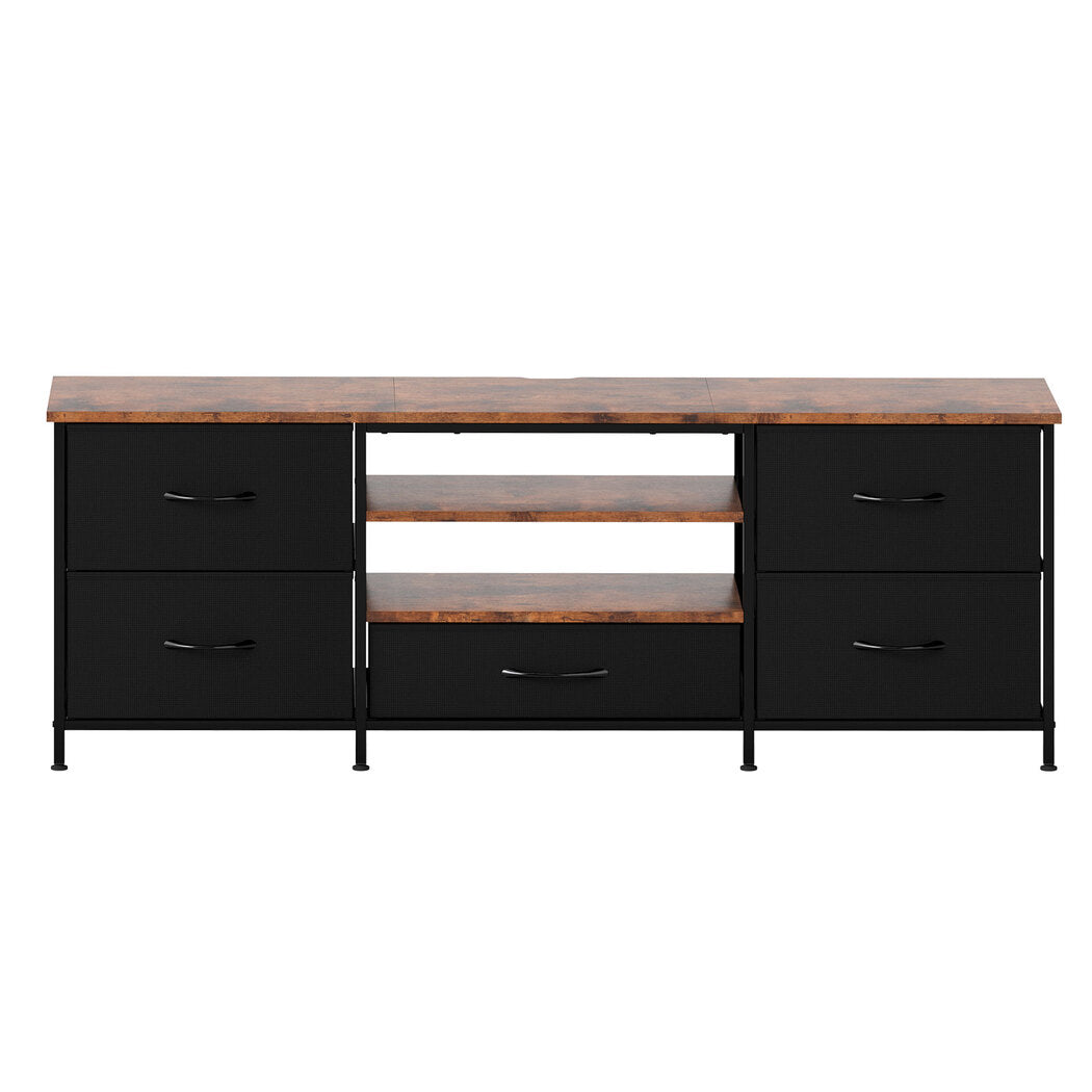 Levede TV Stand Cabinet Entertainment Unit Stand 140cm 5 Drawers Storage Shelves-2065254296026484737