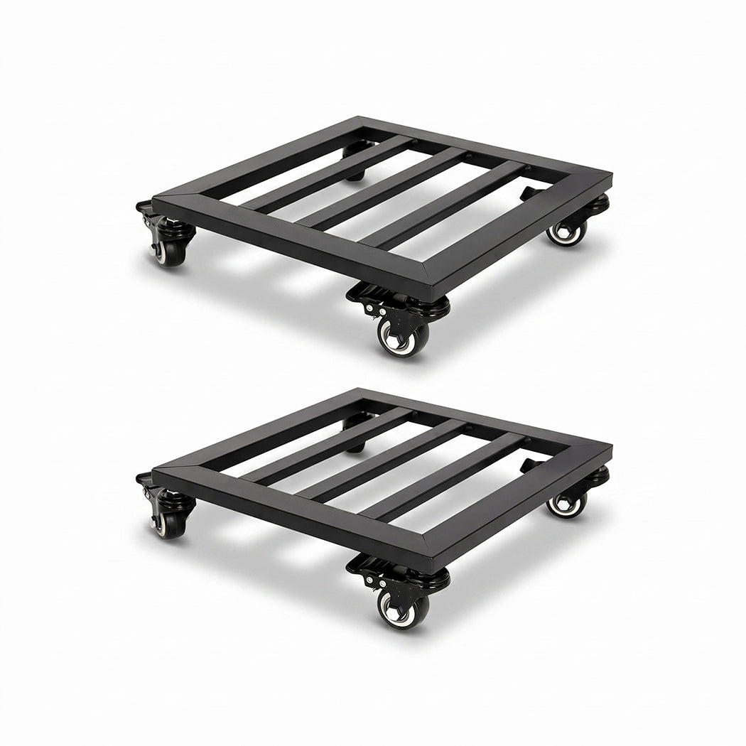 Toque Plant Pot Trolley Tray Stand Caddy with 360° Lockable Caster Wheels 2 Pcs-2061251871657562113