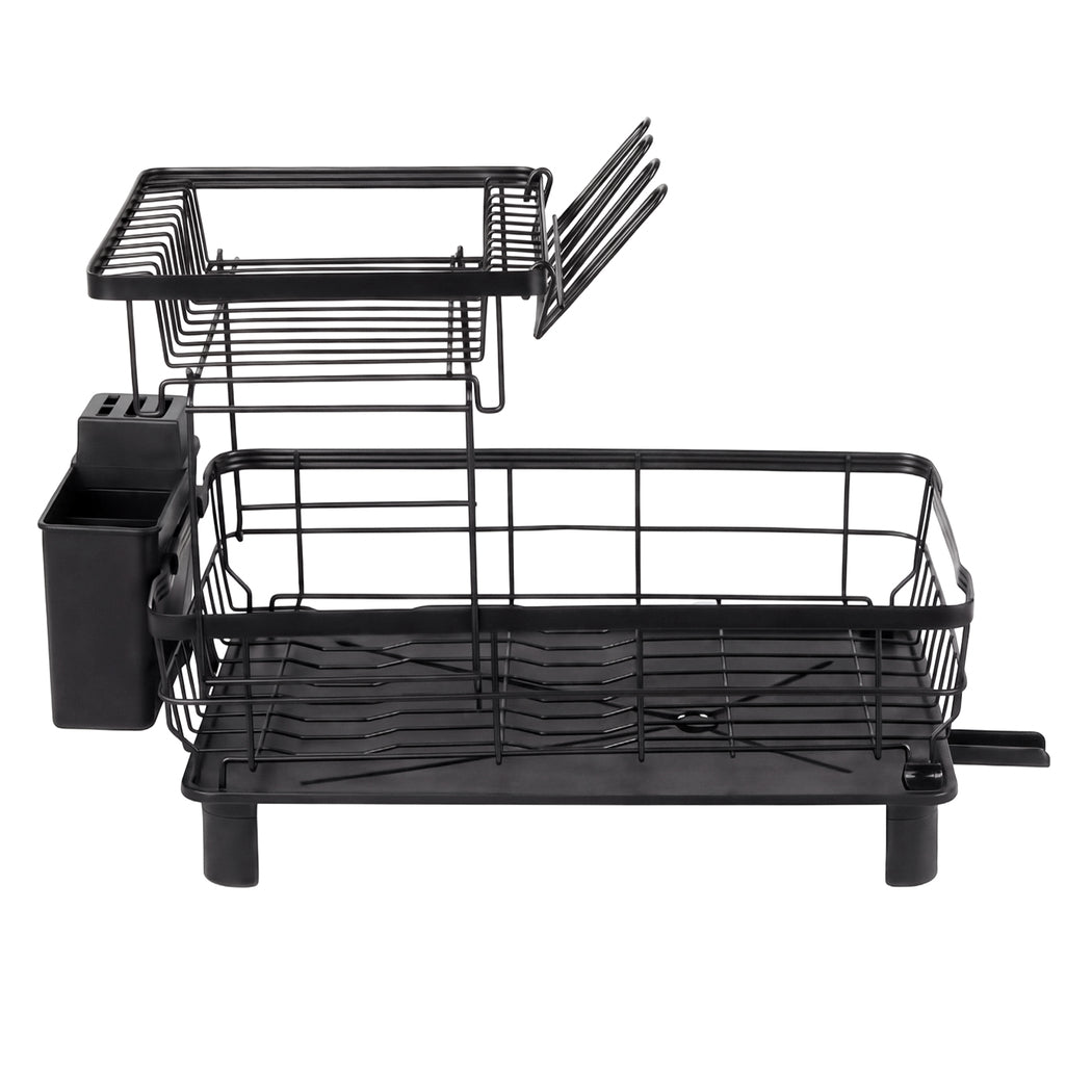 Toque 2 Tier Drying Rack Kitchen Organizer Storage Plate Drainer Cutlery Holder-2061251870420242433