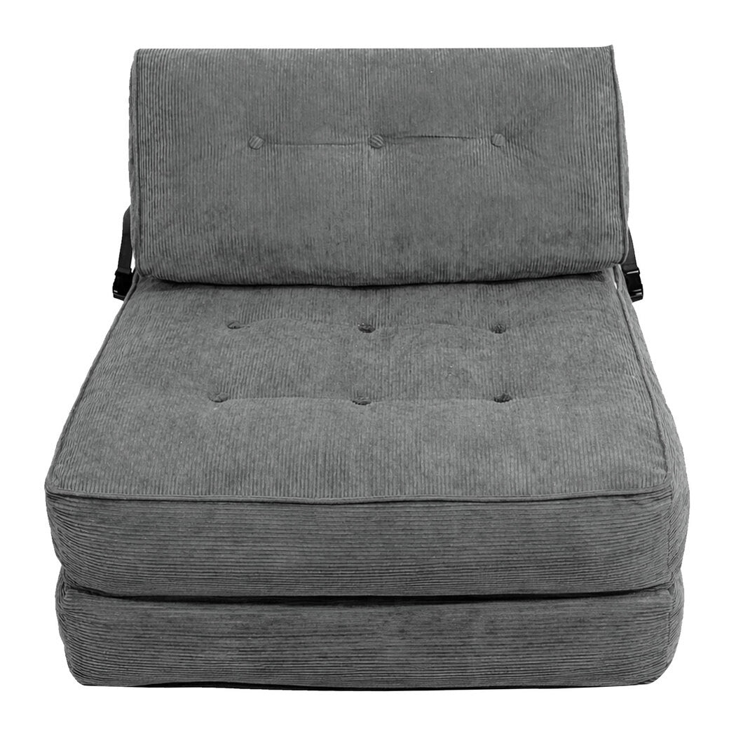 Levede Convertible Sofa Bed Foldable Single Sleeper Bed Compact Living Room Grey-2065254306596130817
