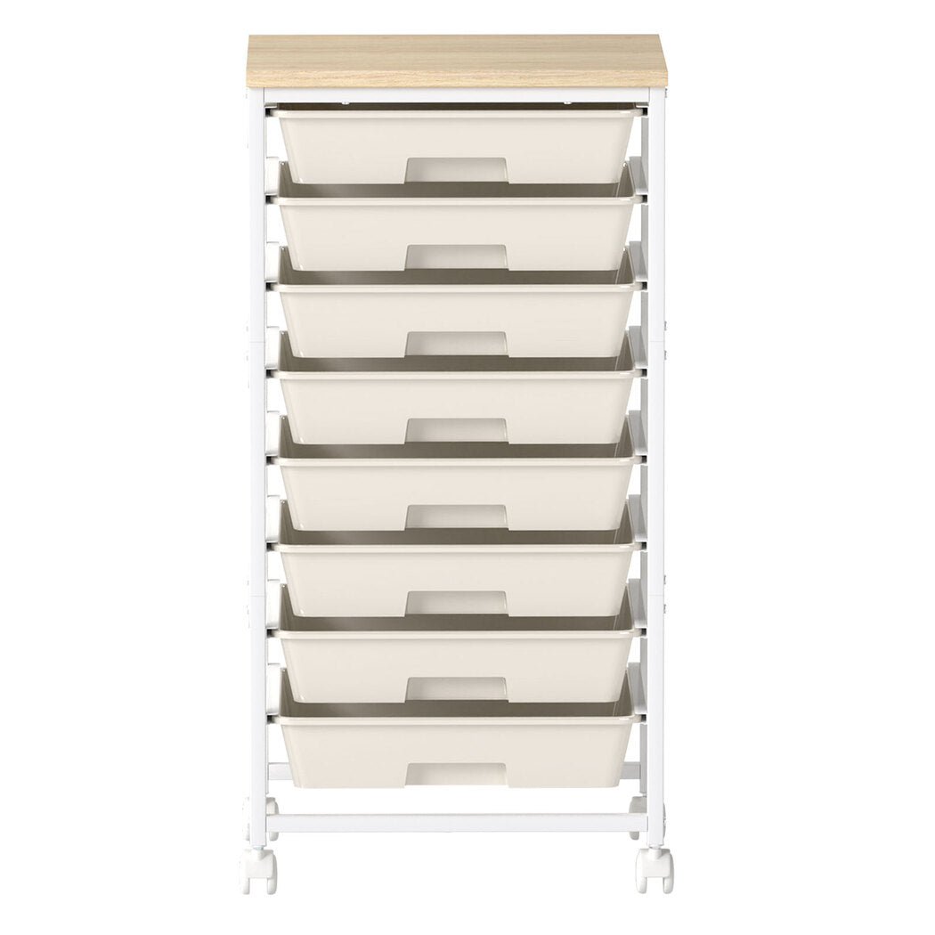 Levede 8 Drawers Storage Trolley Utility Cart Plastic Mobile Organiser Unit-2050056762198986753