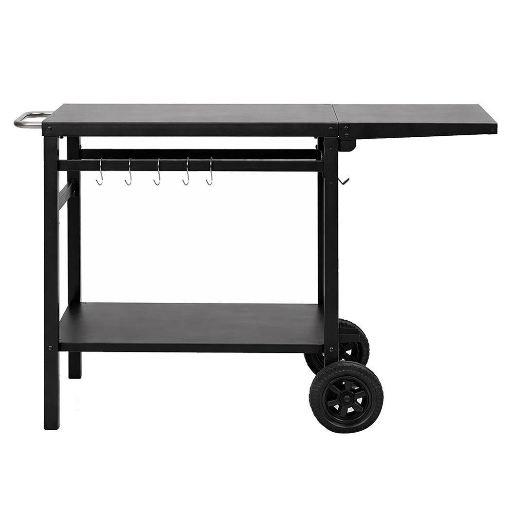 Levede Outdoor Kitchen Cart Mobile Foldable Food Prep BBQ Grill Dining Table-2050059021397921793