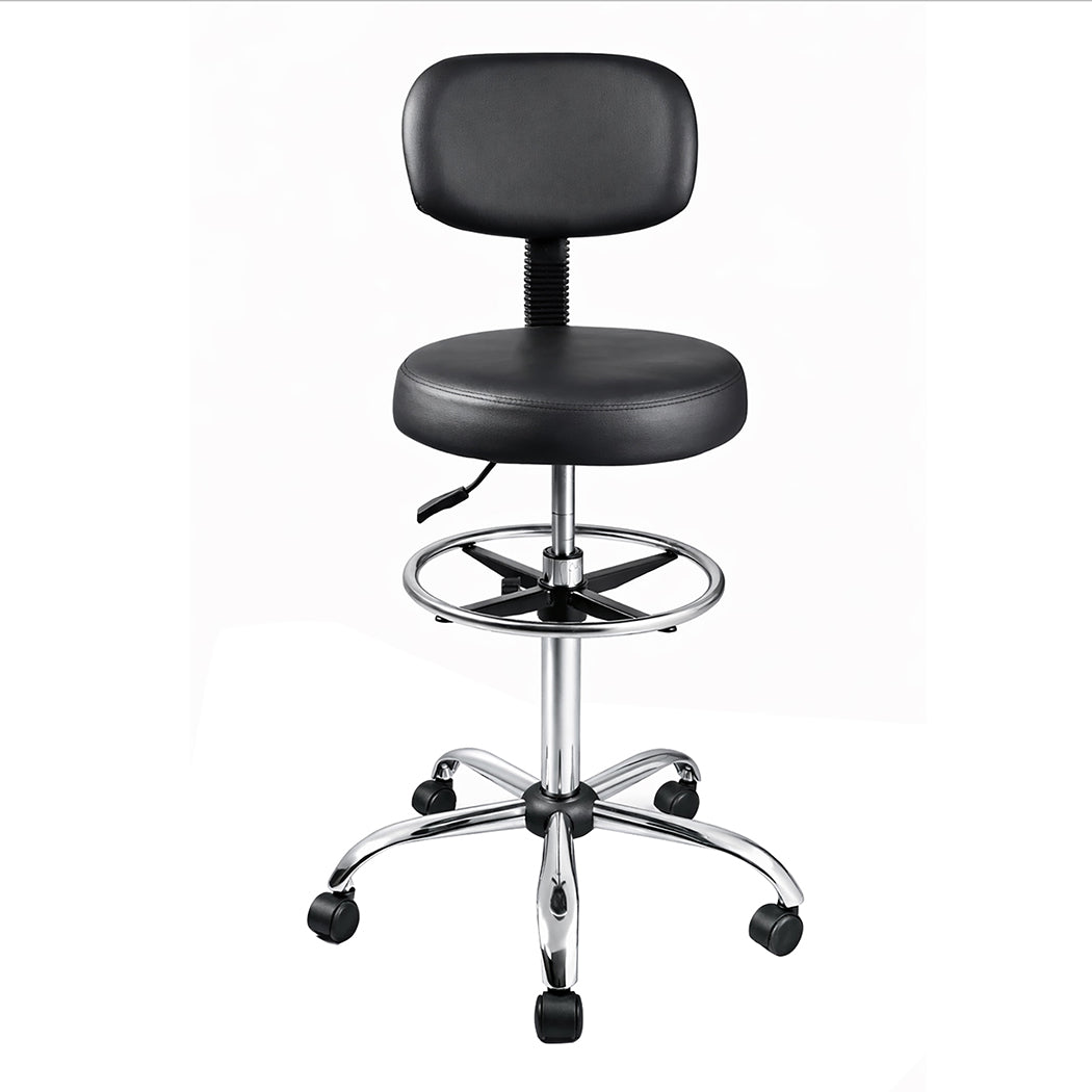 Levede Swivel Office Chair Ergonomic Stool Height Adjustable Footrest Backrest-2065254289865052161