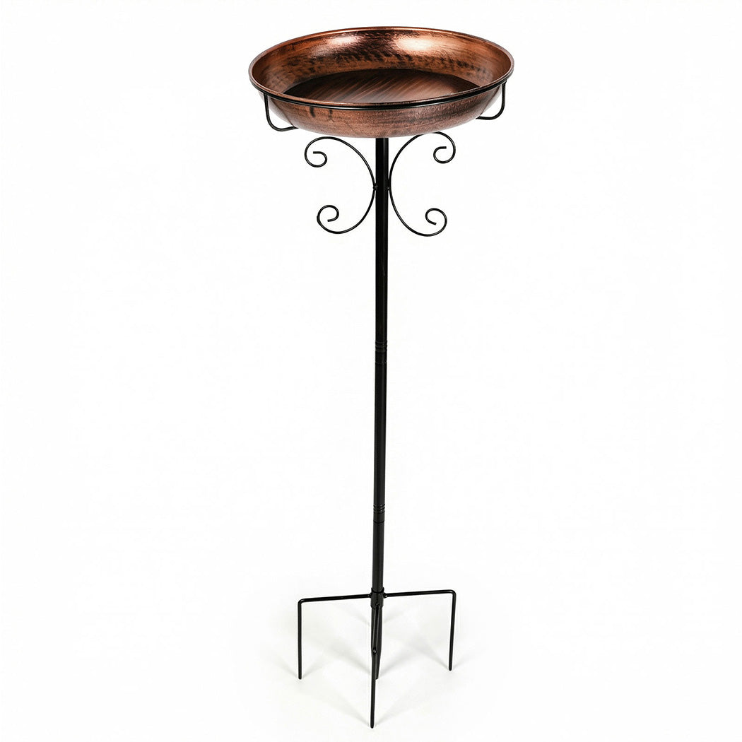 Toque Bird Bath Feeder Outdoor Garden Freestanding Metal Weather Resistant 100cm-2061251870604791809
