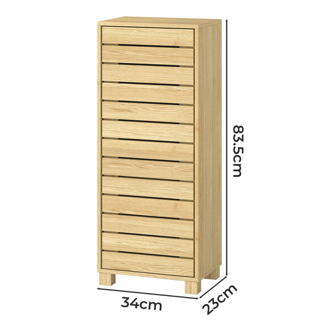 Levede Bathroom Storage Cabinet Handleless Wood Floor Shelf Unit Cupboard Oak-2065254288736784386