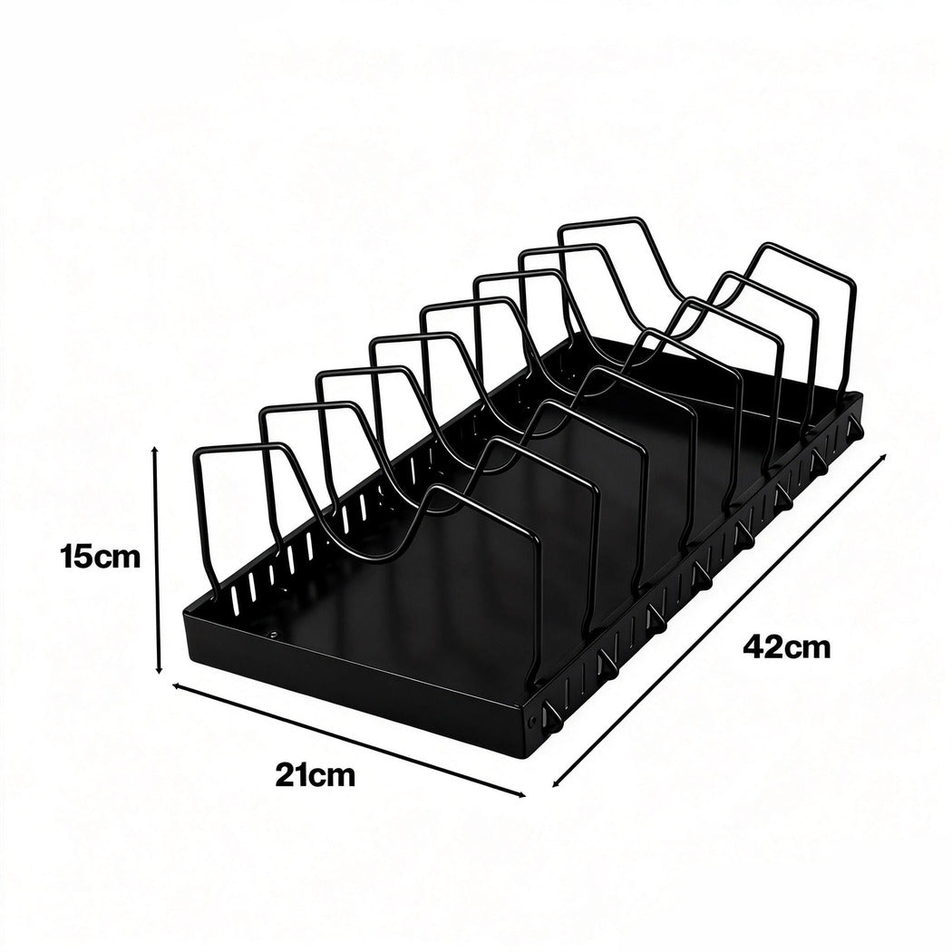 Toque Pots and Pans Organiser Saucepan Holder Storage Pull Out Rack Holder Black-2065254301101592578