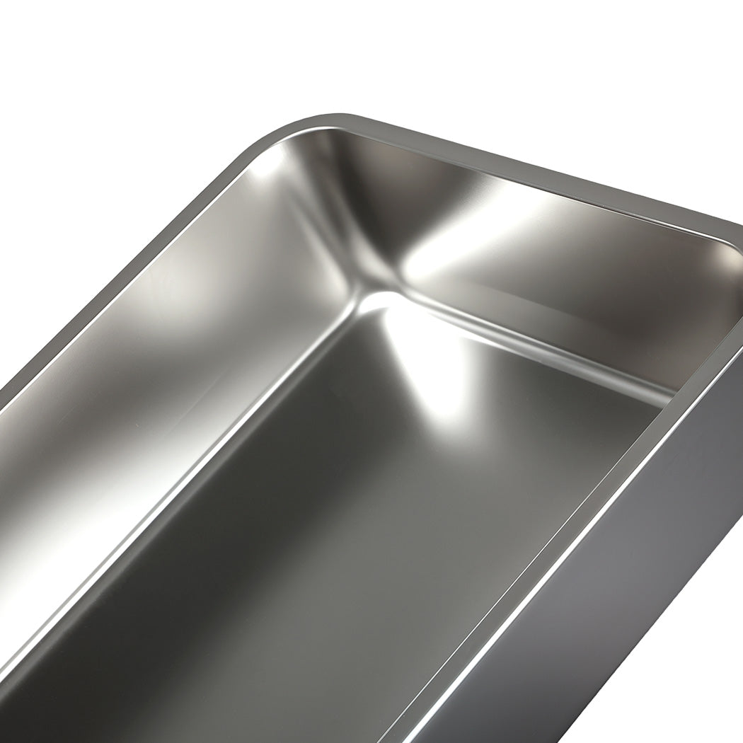 Pawz Stainless Steel Cat Litter Box Large Semi-Enclosed Easy Cleaning Pet Toilet-2065254294902411267