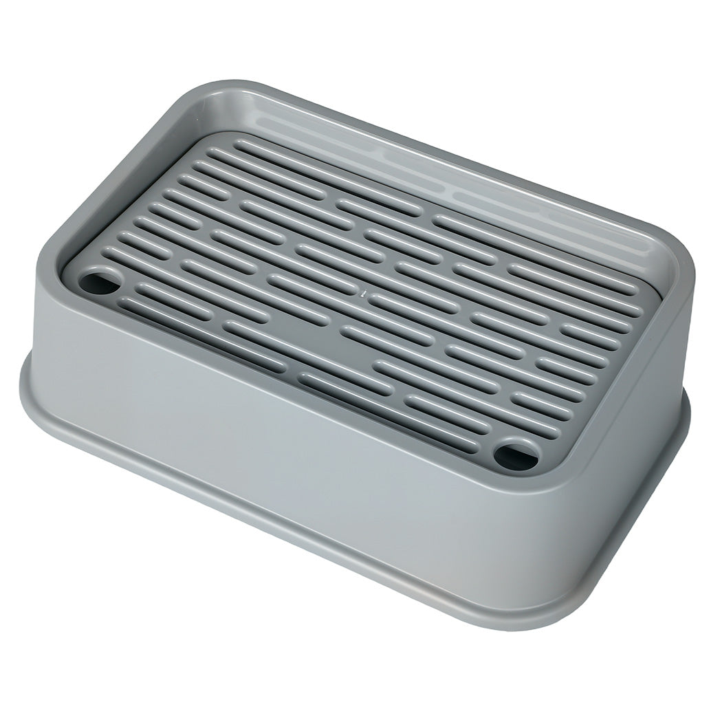Pawz Stainless Steel Cat Litter Box Large Semi-Enclosed Easy Cleaning Pet Toilet-2065254294902411268