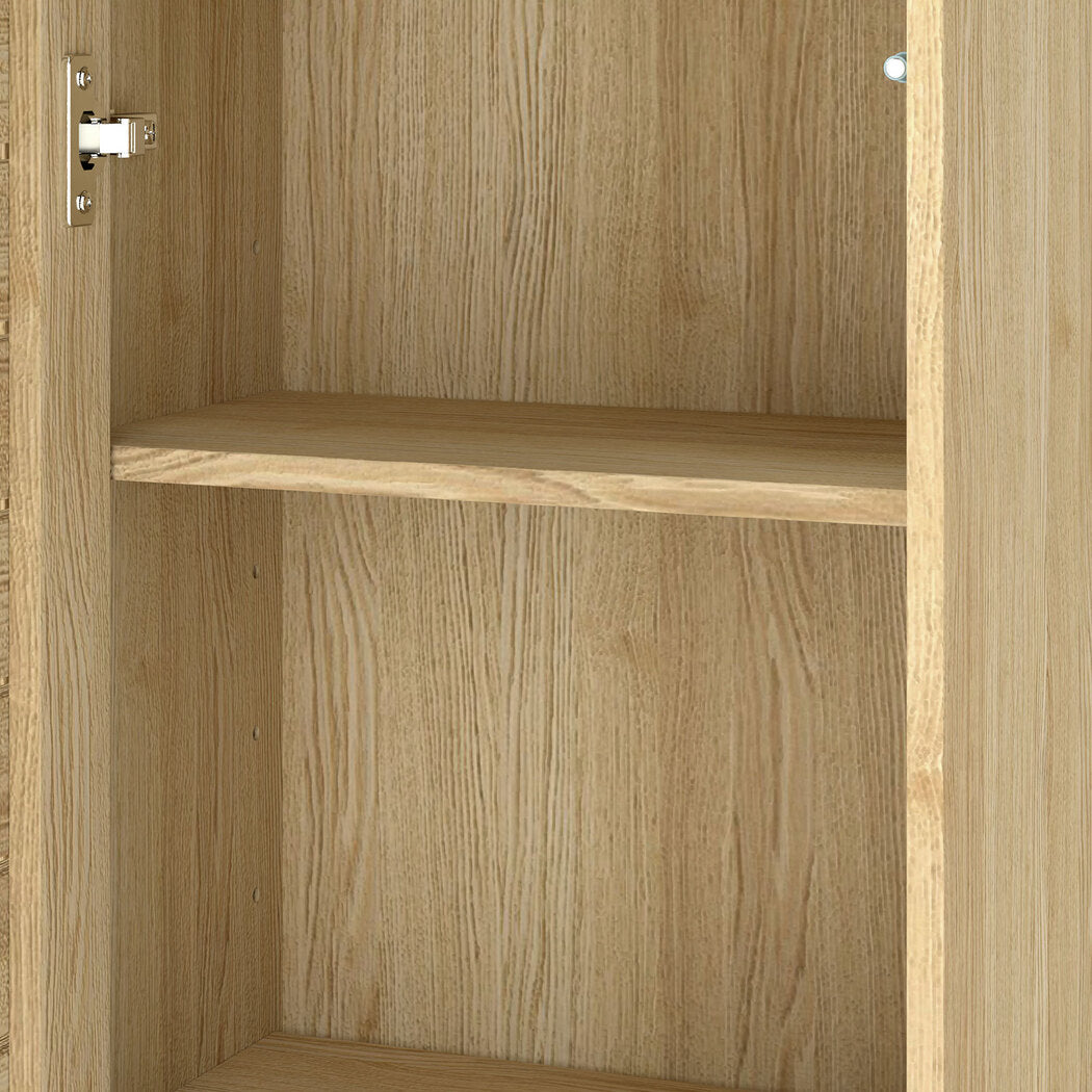 Levede Bathroom Storage Cabinet Handleless Wood Floor Shelf Unit Cupboard Oak-2065254288736784389