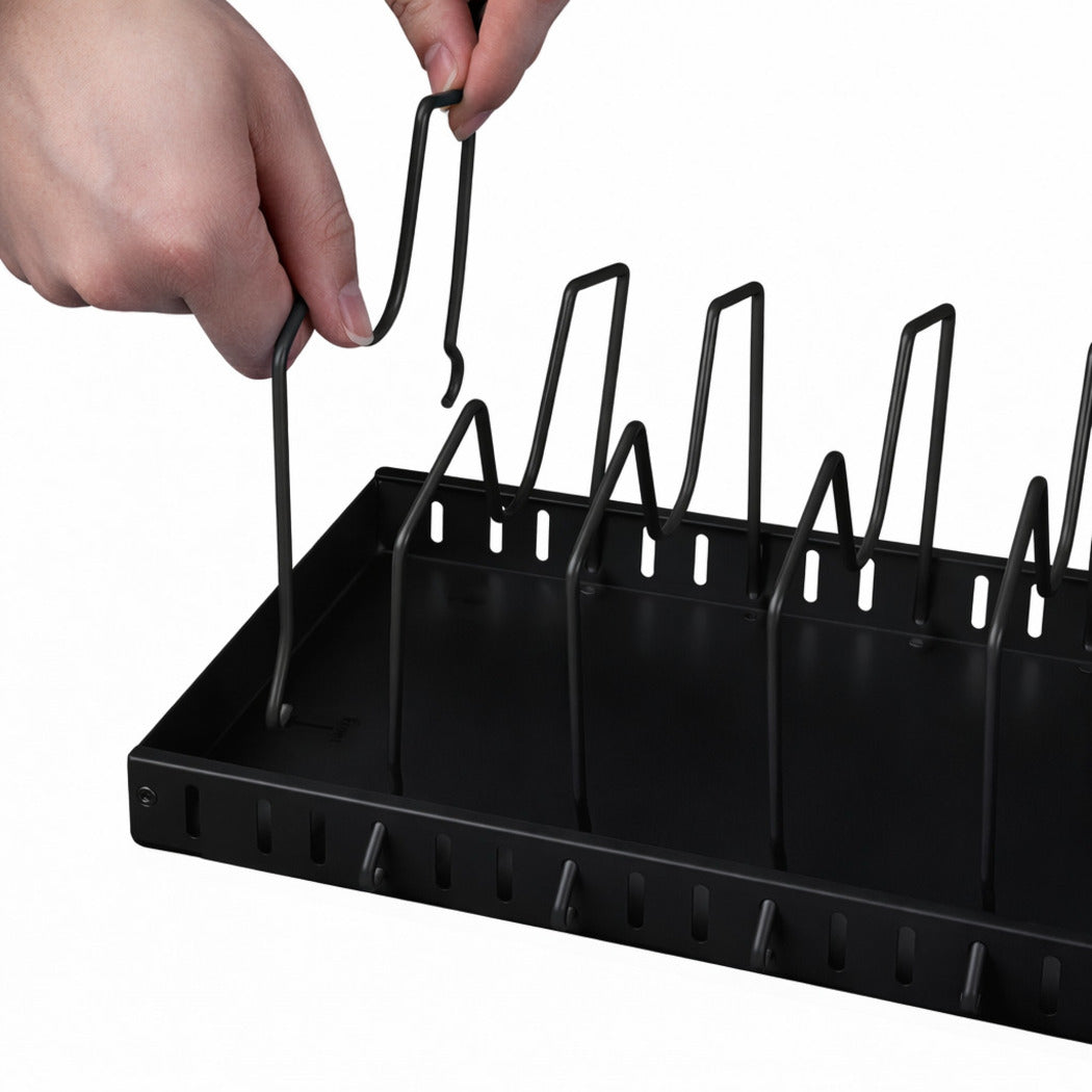 Toque Pots and Pans Organiser Saucepan Holder Storage Pull Out Rack Holder Black-2065254301101592581