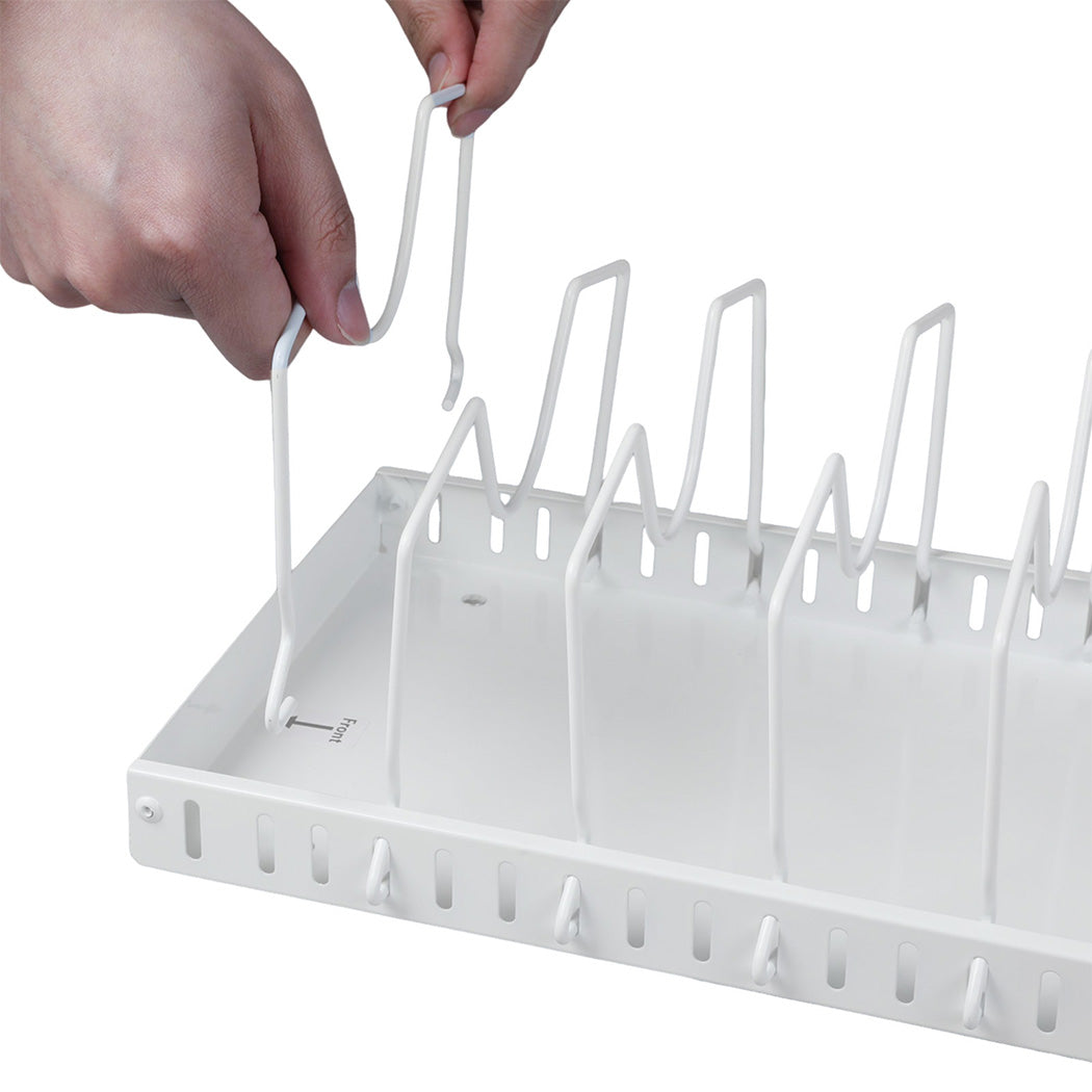 Toque Pots and Pans Organiser Saucepan Holder Storage Pull Out Rack Holder White-2065254301424553989
