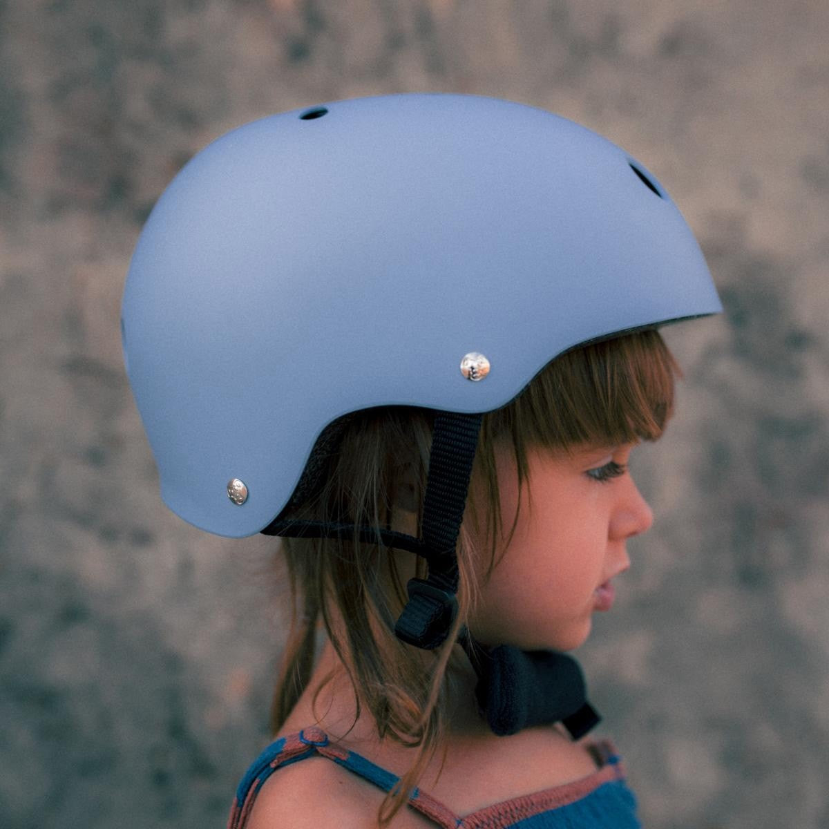 Kinderfeets Toddler Bike Helmet Matte Slate Blue Adjustable Safety Helmet
