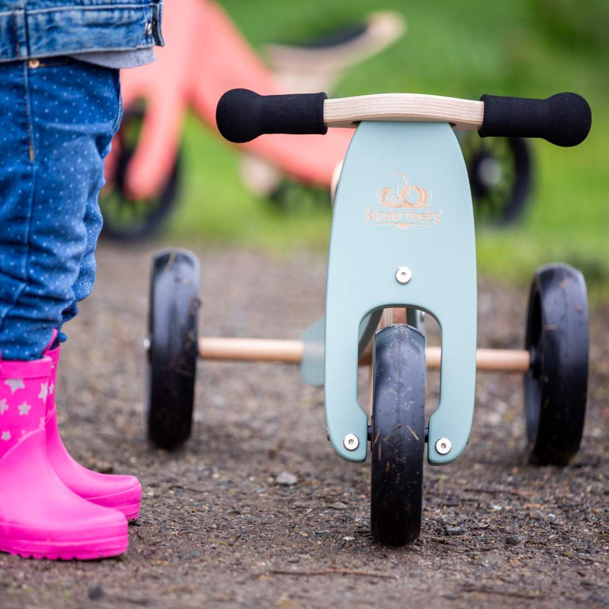 Kinderfeets Tiny Tot 2-in-1 Balance Bike and Trike - Sage
