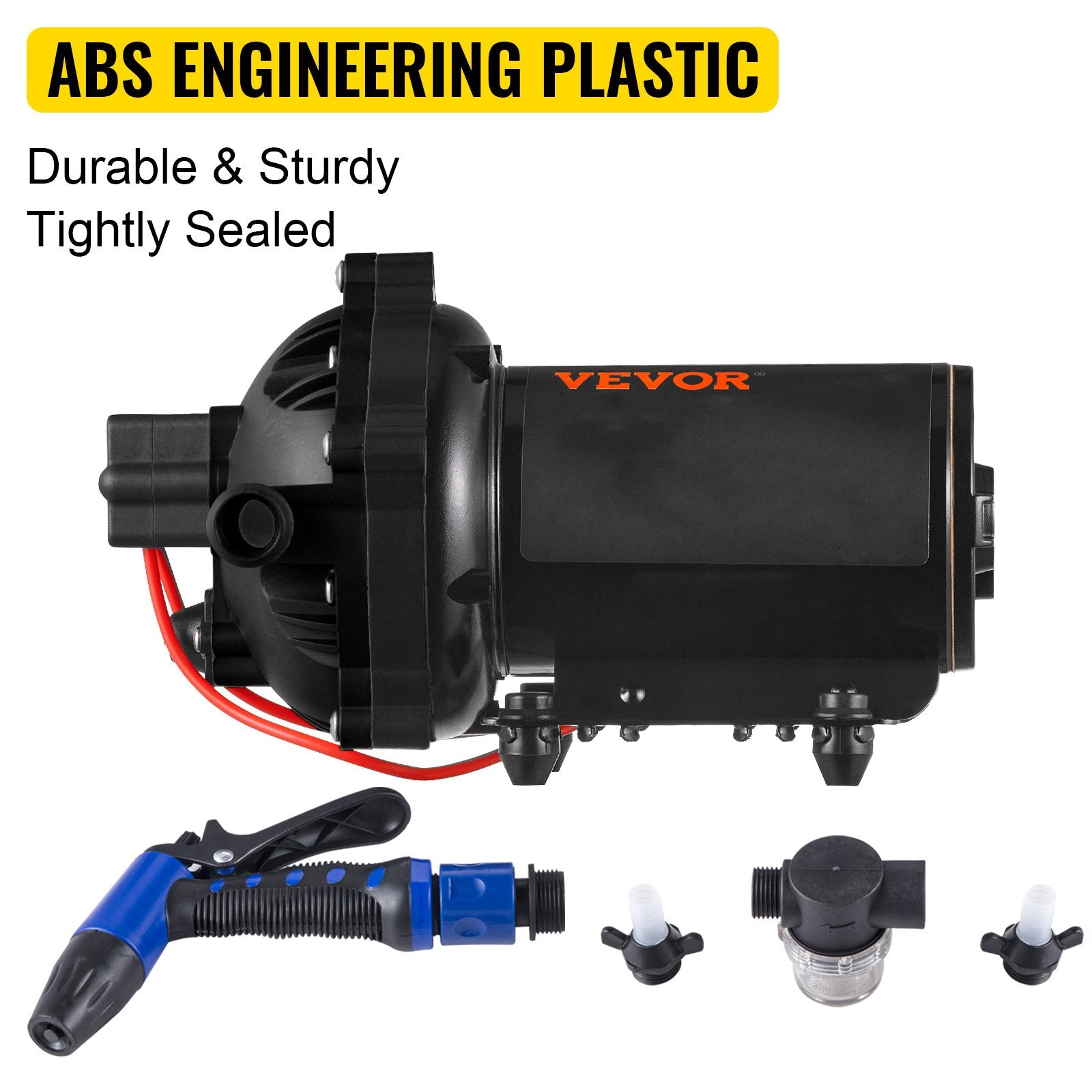12V Washdown Pump 5.5 GPM 70 PSI Self-Priming with EPDM Valve